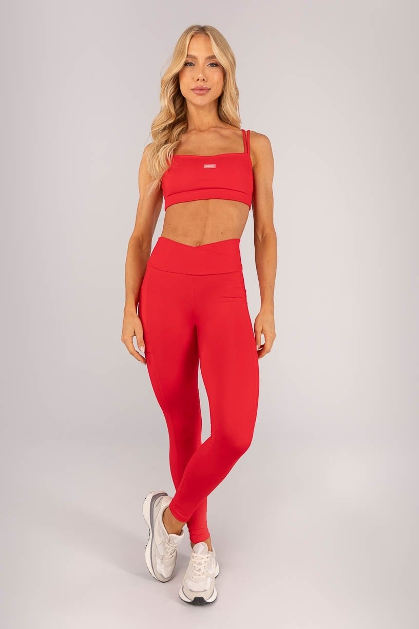 Calça Legging com Cós Transpassado e Bolsos (Rubi) | Ref: K4360-D