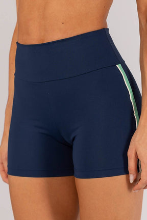 Short Tricolor com Vivo no Chapado (Azul Marinho / Verde Menta / Off-White) | Ref: K4596-A