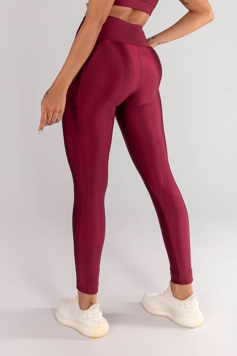 Calça Legging com Bolsos Laterais (Vinho) | Ref: K4375-B