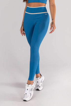 Calça Legging com Passante no Cós (Oceano / Off-White) | Ref: K4625-B