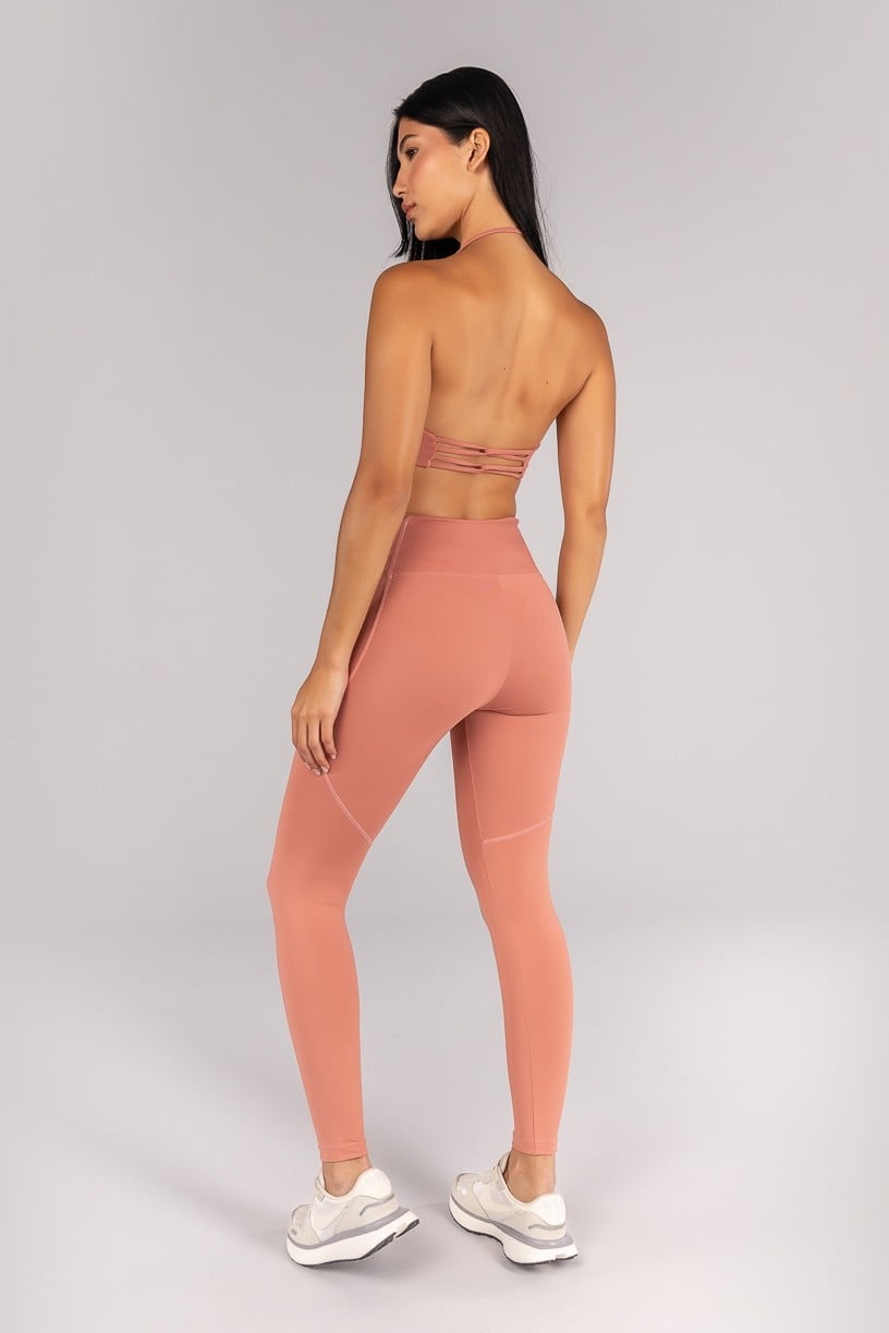 Calça Legging com Bolsos nas Laterais Do Cós (Telha) | Ref: K4524-D