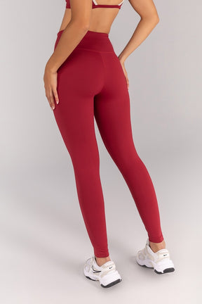 Calça Legging com Chapados (Vinho / Vanilla) | Ref: K4355-F