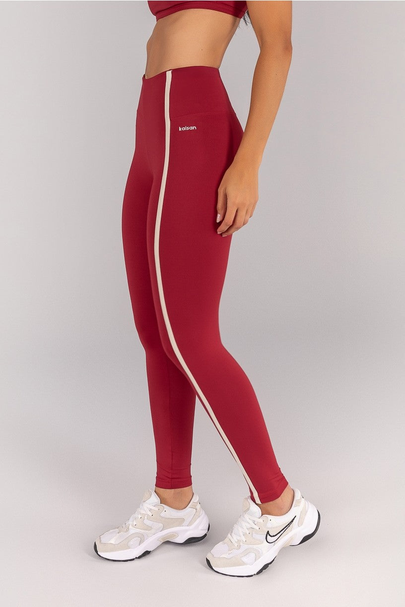 Calça Legging com Chapados (Vinho / Vanilla) | Ref: K4355-F