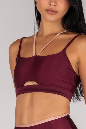 Top Strappy com Abertura no Cós (Vinho / Rose) | Ref: K4370-C