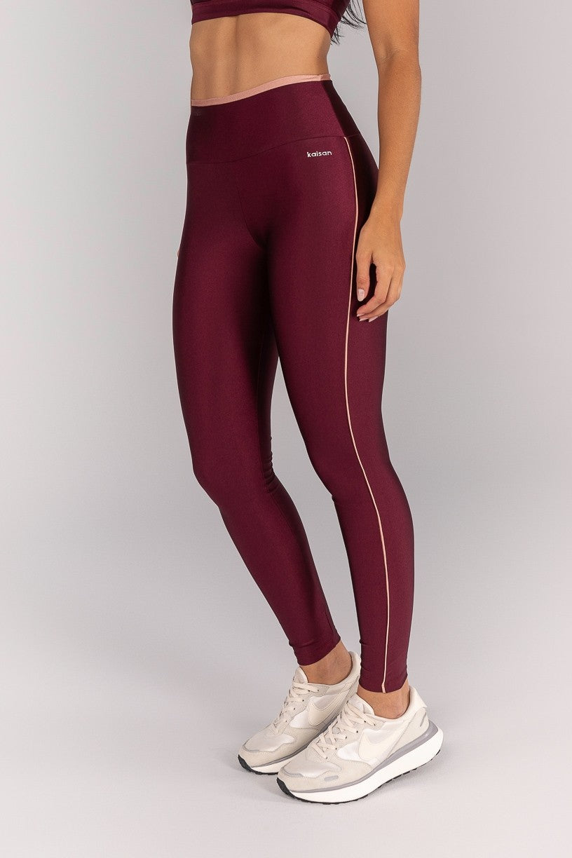 Calça Legging com Vira e Vivo (Vinho / Rose) | Ref: K4371-C