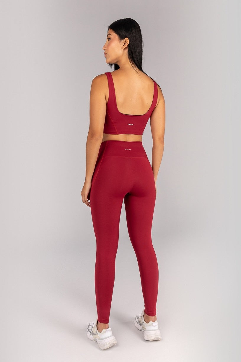 Calça Legging sem Gancho com Bolso e Cobertura (Vinho) | Ref: K4680-A