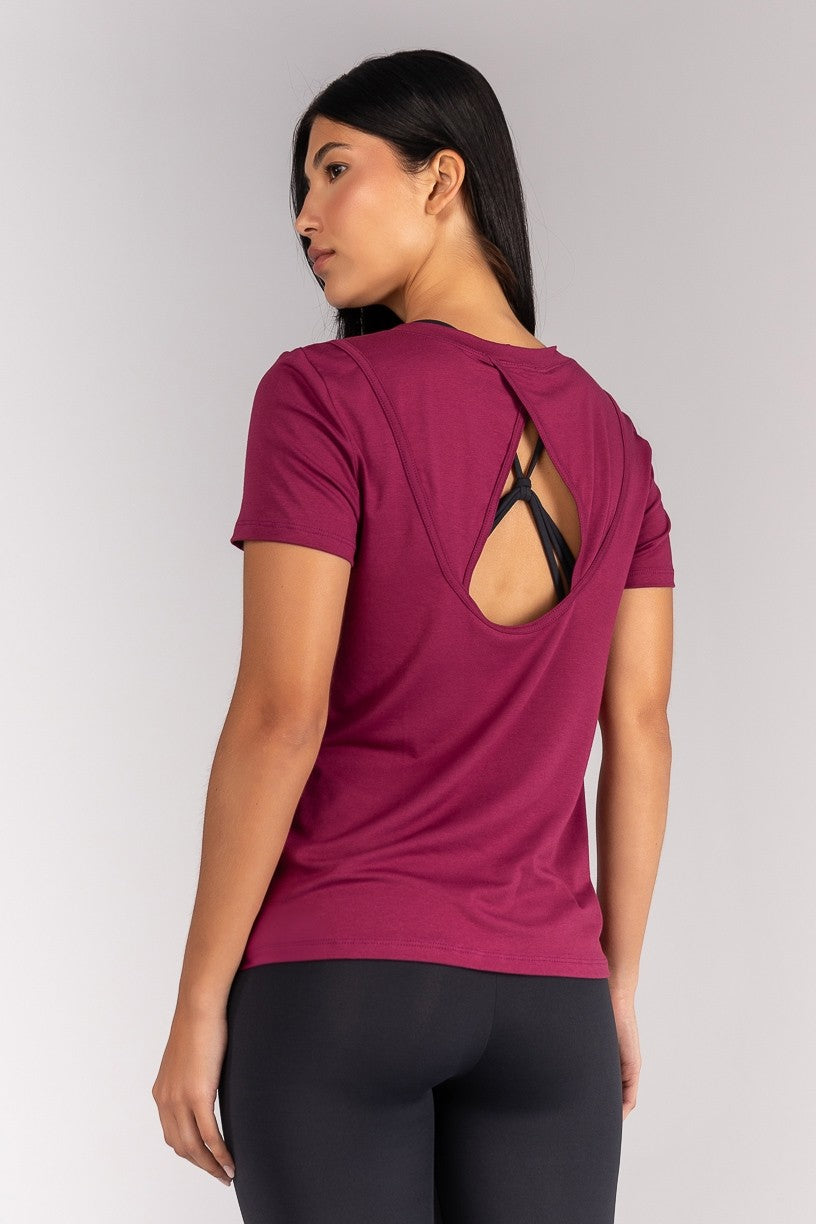 Blusa com Abertura nas Costas (Vinho) | Ref: K4702-A