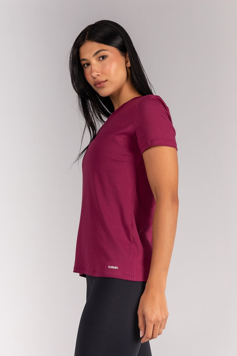 Blusa com Abertura nas Costas (Vinho) | Ref: K4702-A