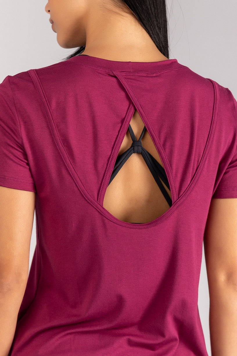 Blusa com Abertura nas Costas (Vinho) | Ref: K4702-A